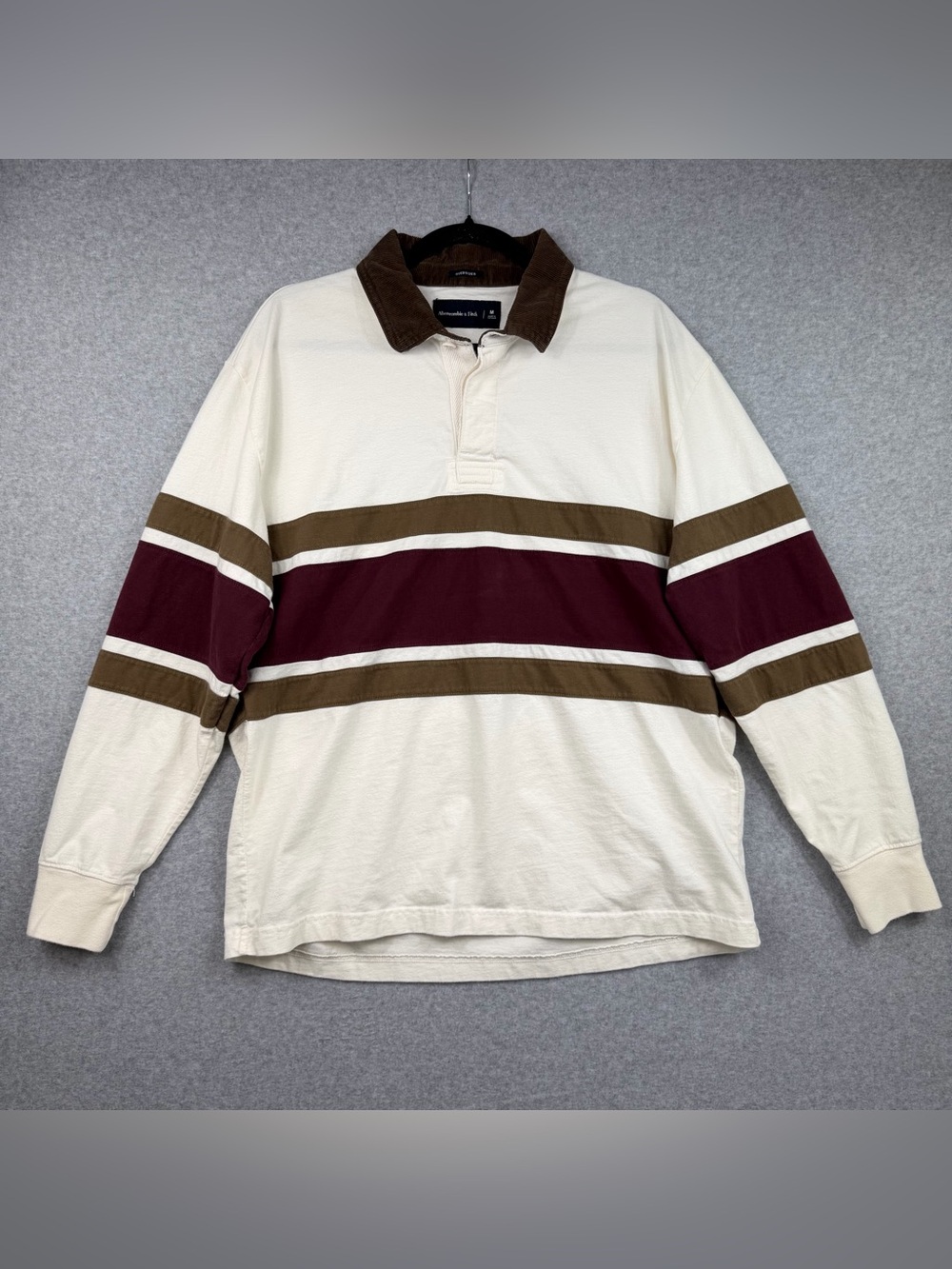 Vintage Abercrombie & Fitch Oversized Long Sleeve Rugby Polo Mens Size Medium